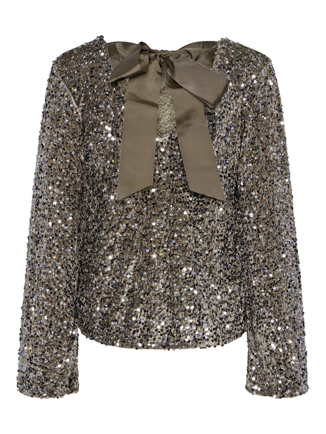 PIECES KAM LS DEEP BACK BOW TOP