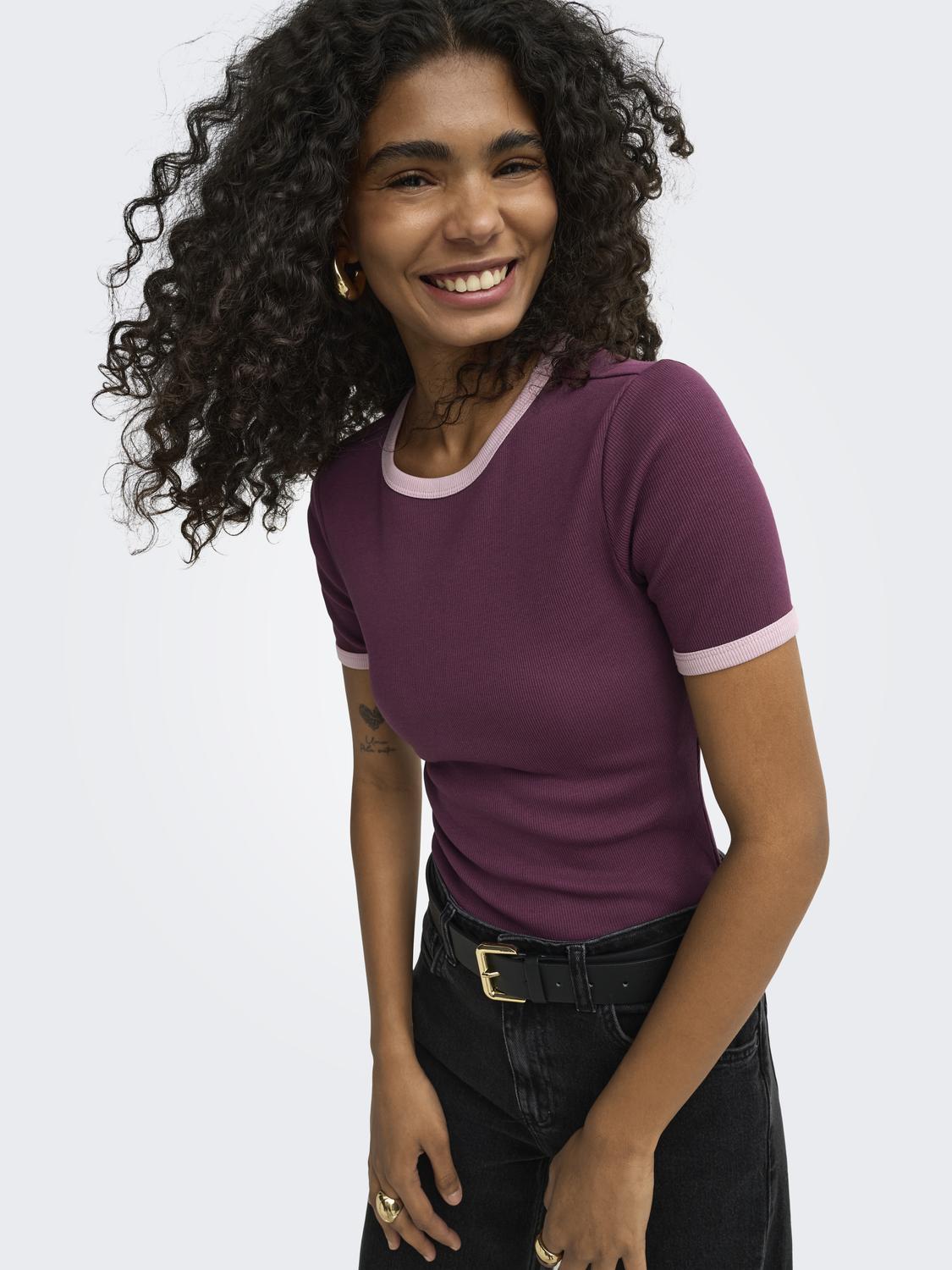 ONLY VAL S/S CONTRAST TOP JRS