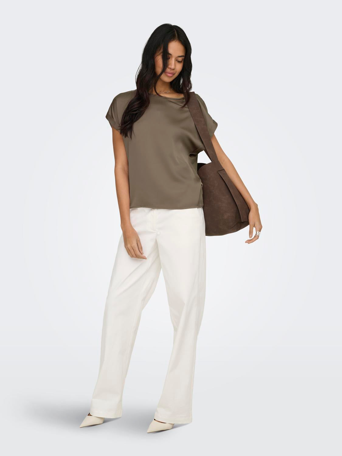 ONLY LIEKE S/S SATIN MIX TOP
