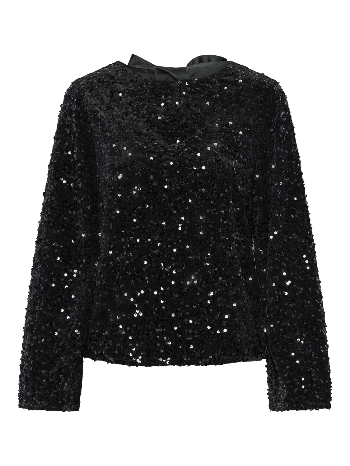 PIECES KAM LS DEEP BACK BOW TOP