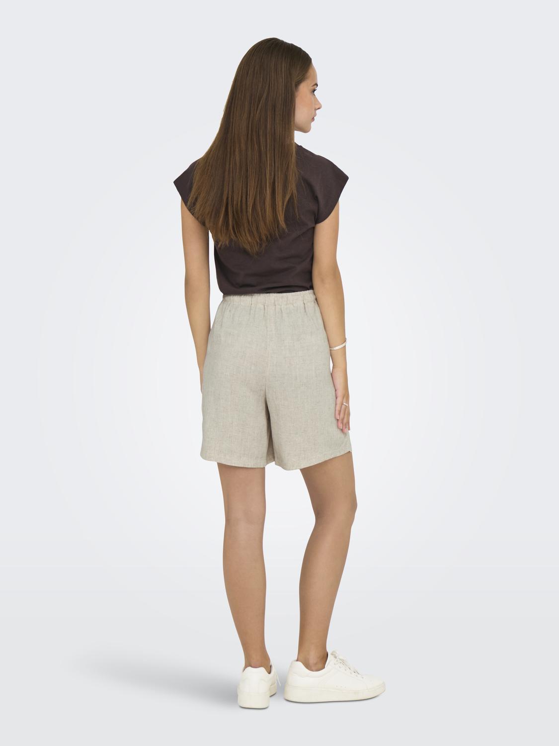 ONLY SIESTA MW PULL-UP LIN BL SHORTS