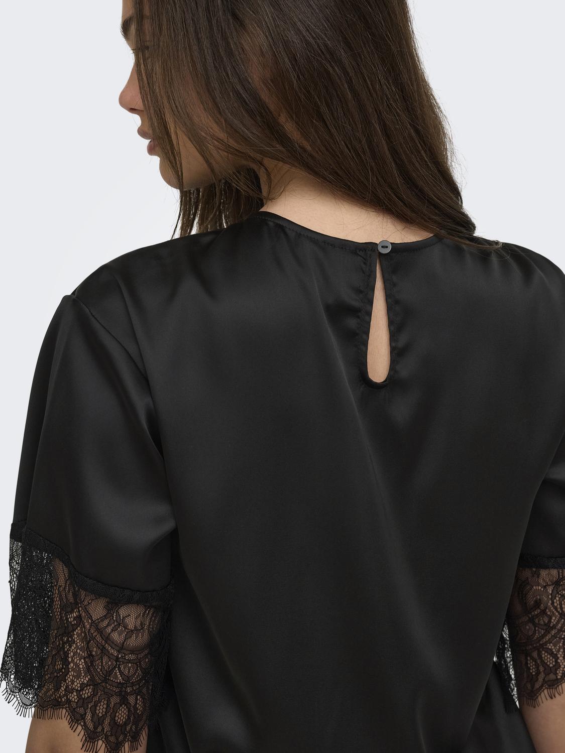 ONLY INDONA 2/4 SATIN LACE TOP WVN