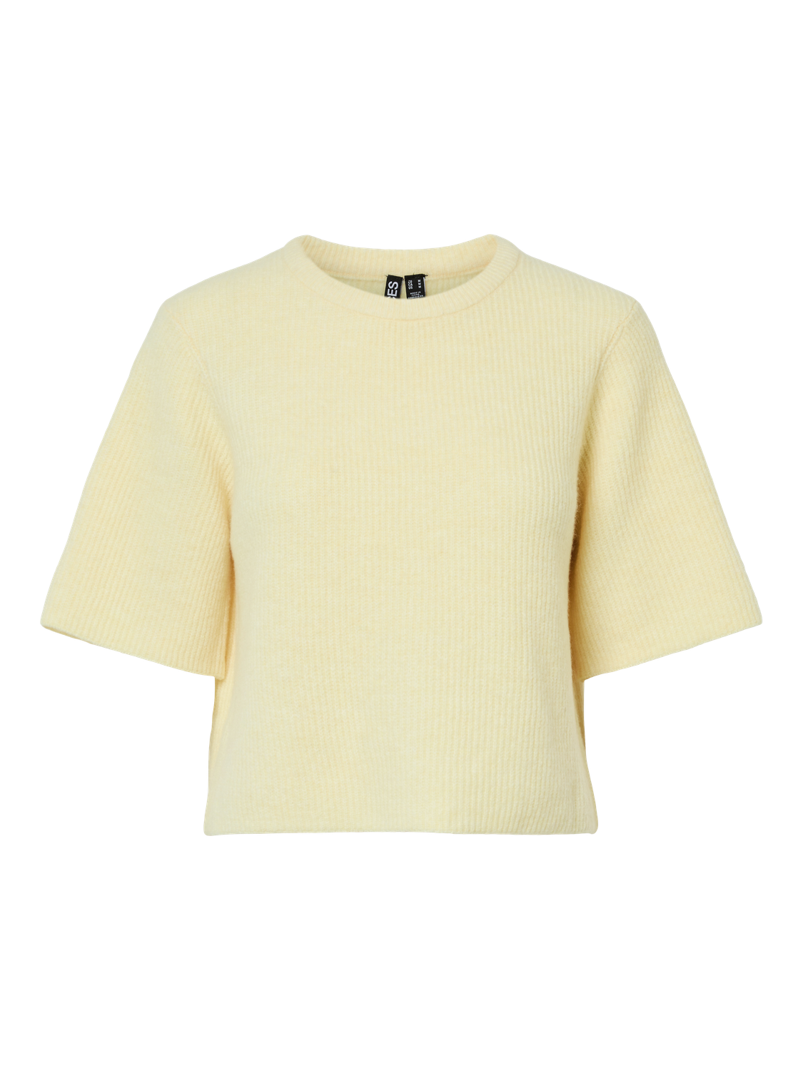 PIECES SILLY SS O-NECK KNIT - PALE BANANA