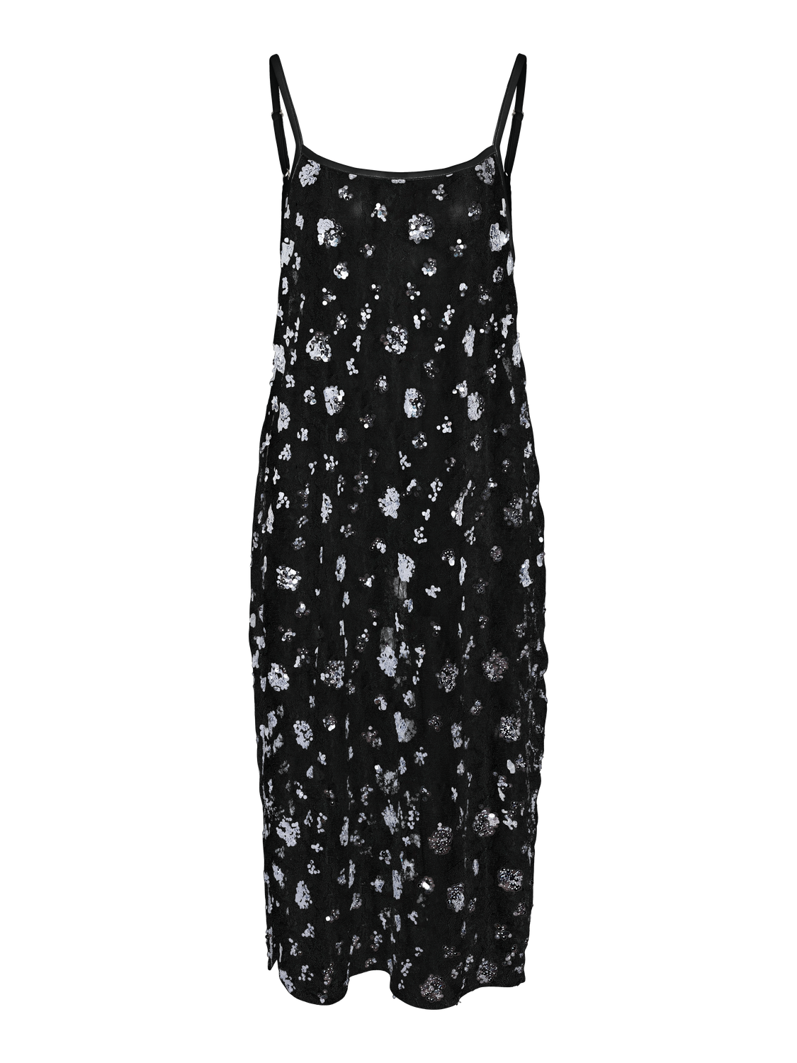 NOISY MAY ZIGGA S/L HIGH SLIT SEQUIN MESH DRESS
