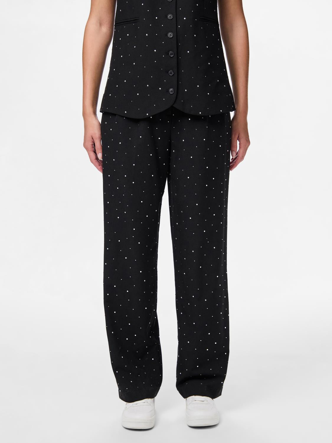 PIECES MICHELLE RHINESTONE HW PANT