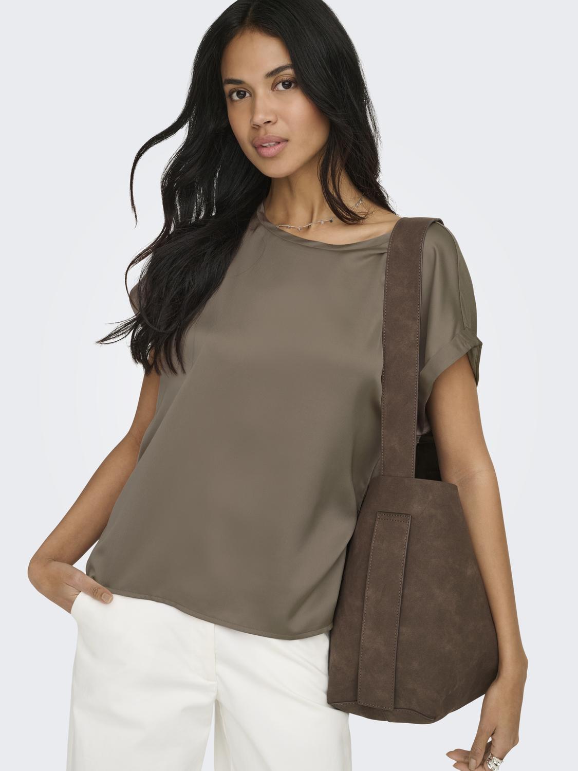 ONLY LIEKE S/S SATIN MIX TOP