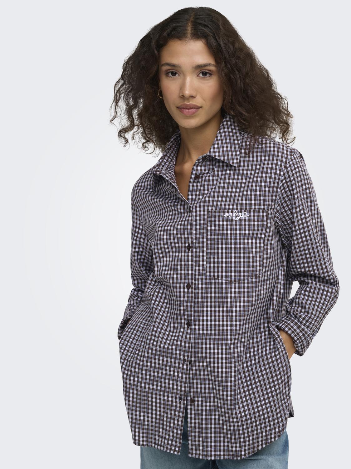 ONLY SURANI L/S CHECK EMB SHIRT WVN