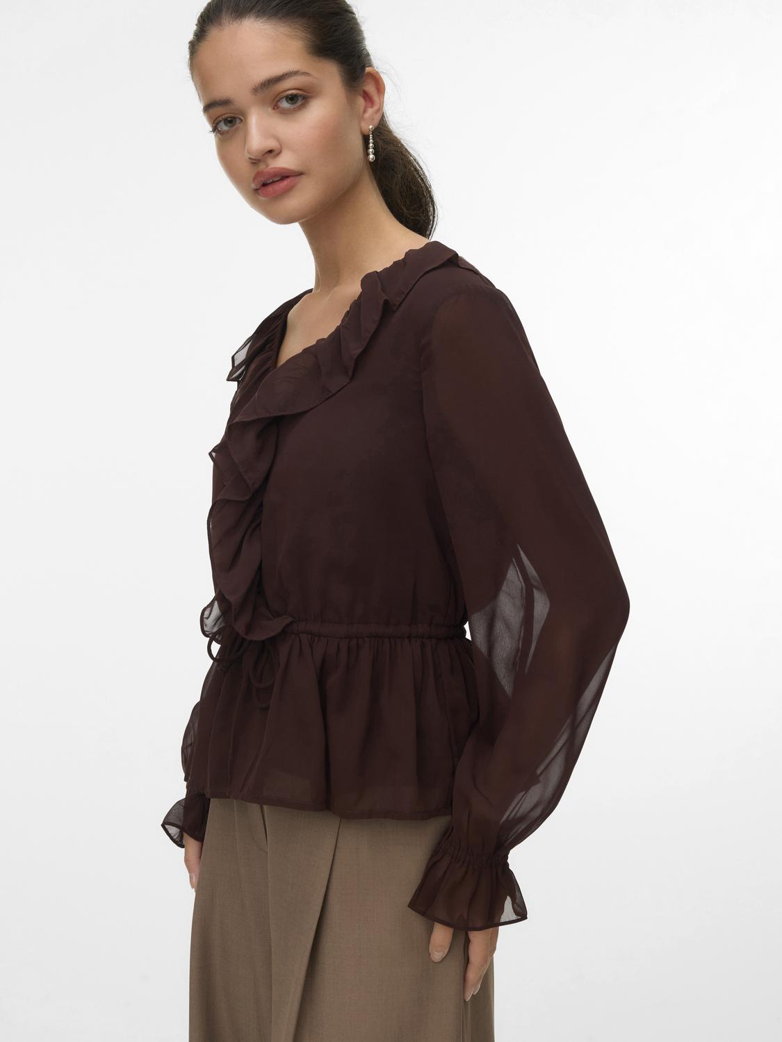 VERO MODA DORA LS FRILL TOP