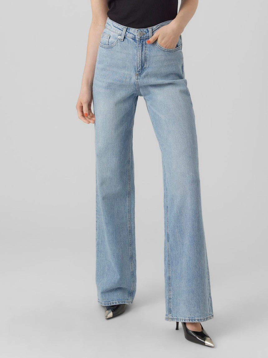 VERO MODA TESSA HR WIDE JEANS - LIGHT BLUE DENIM