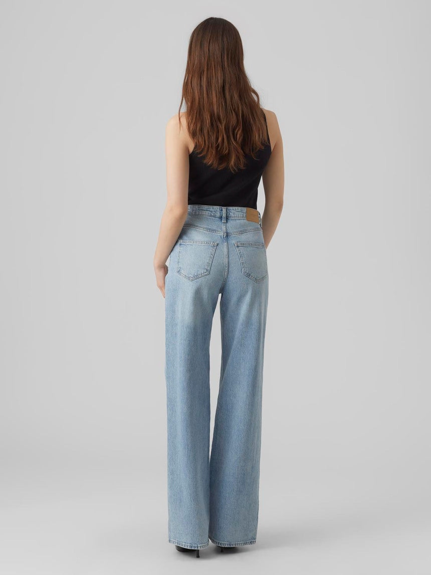 VERO MODA TESSA HR WIDE JEANS - LIGHT BLUE DENIM