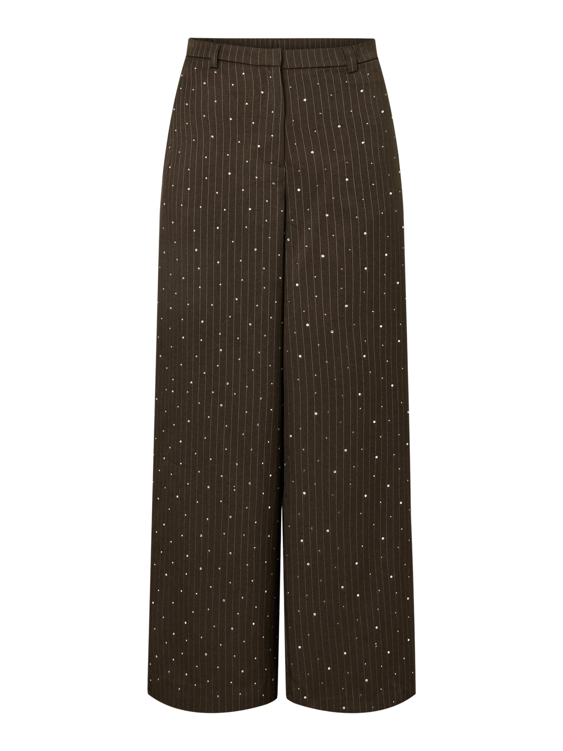 PIECES FALKA PINSTRIPE HW PANTS W. RHINESTONE