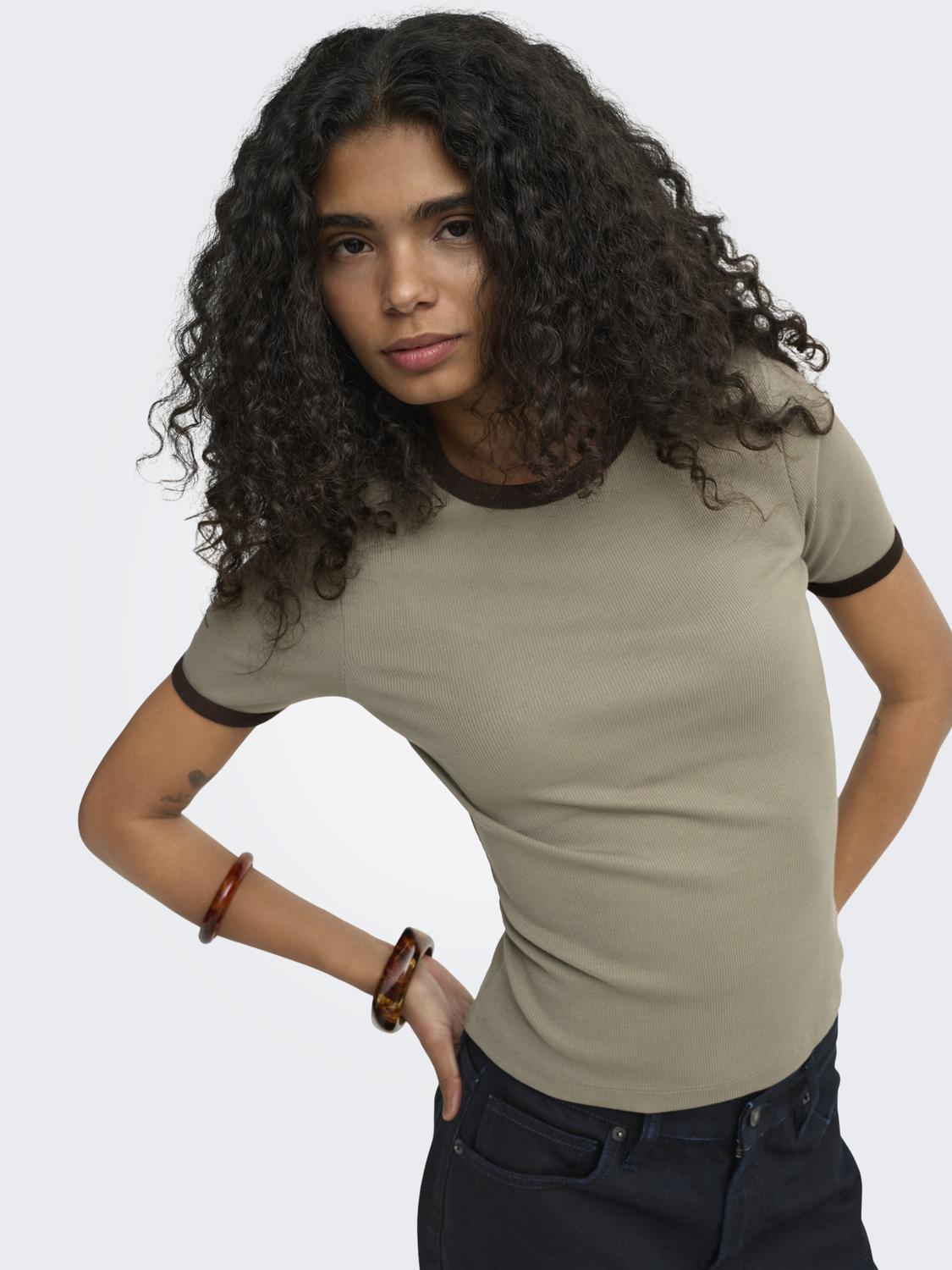 ONLY VAL S/S CONTRAST TOP JRS