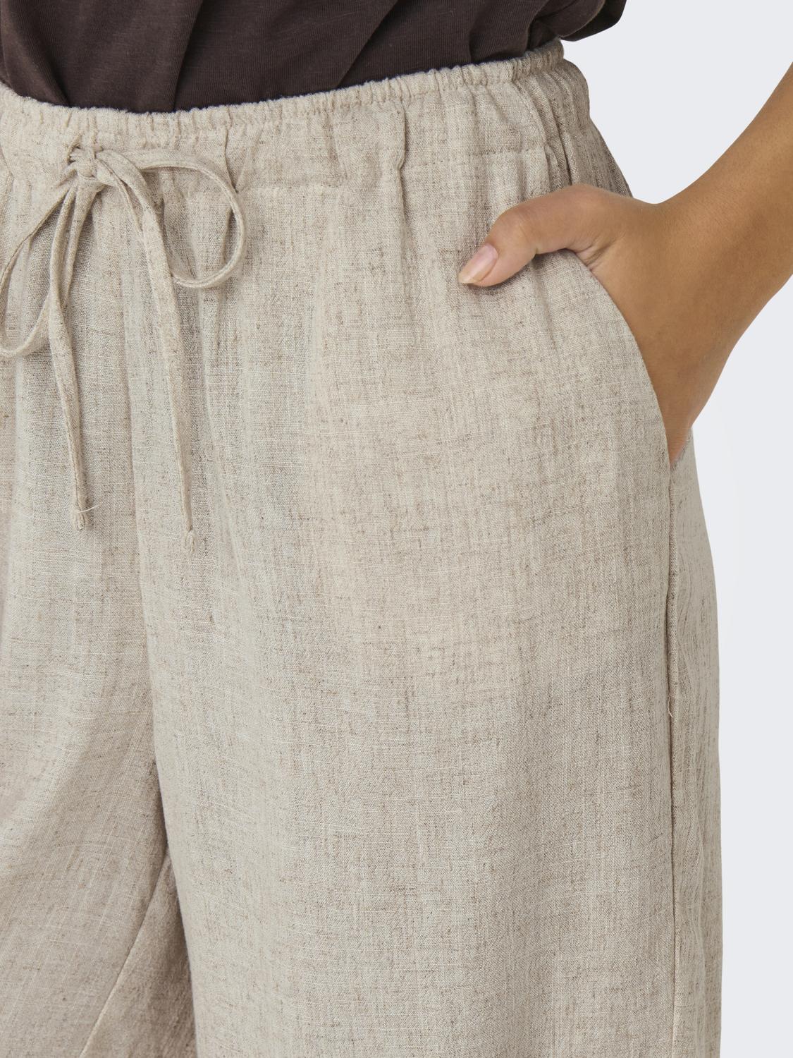 ONLY SIESTA MW PULL-UP LIN BL SHORTS