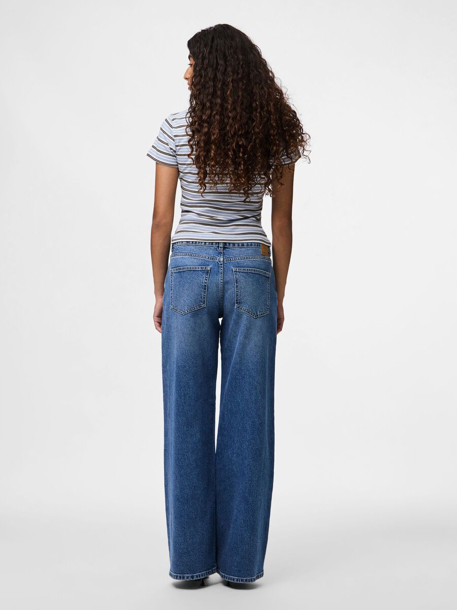 PIECES SELMA LW WIDE JEANS - MEDIUM BLUE DENIM