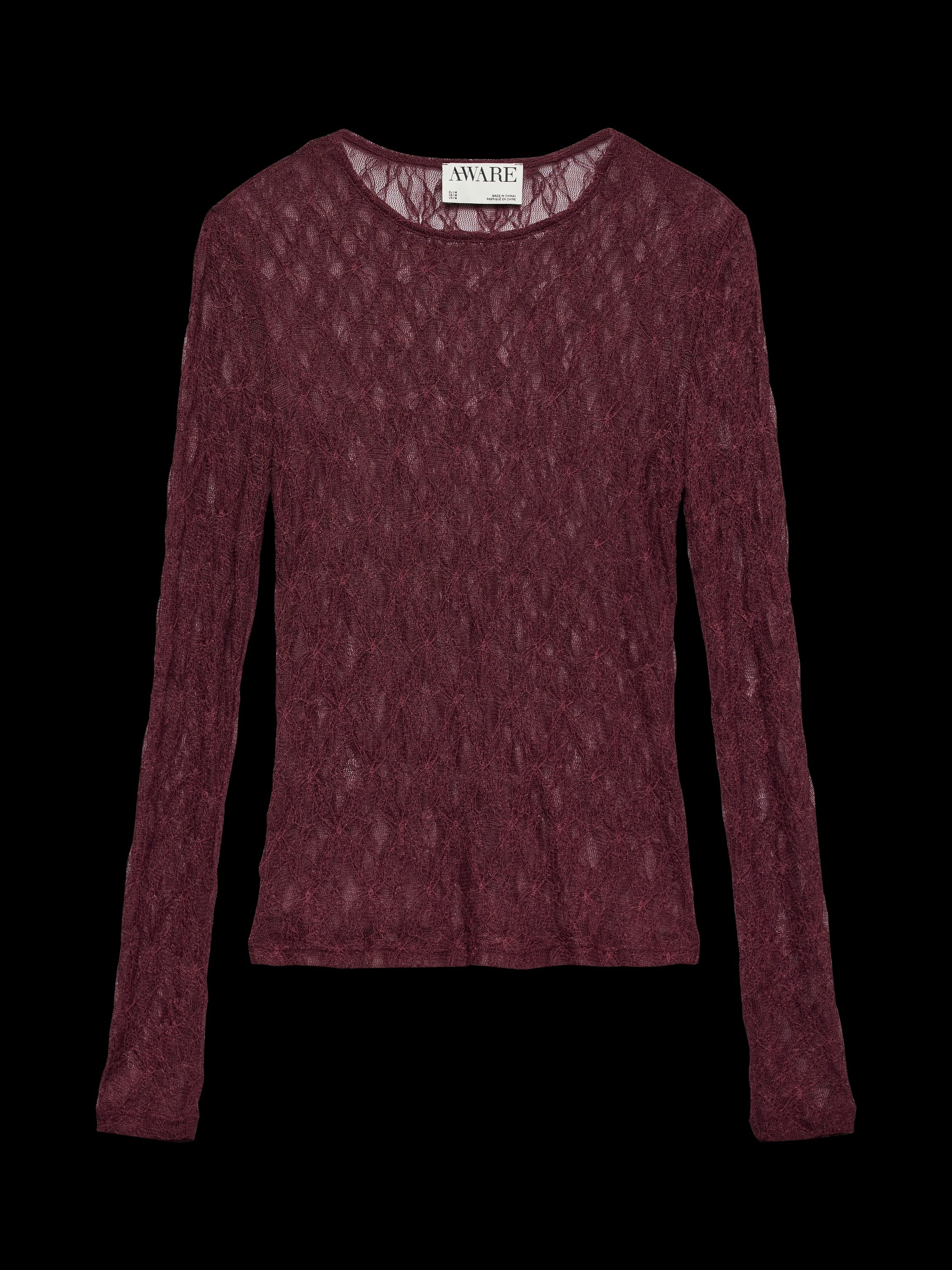 AWARE TESSY LS O-NECK LACE TOP