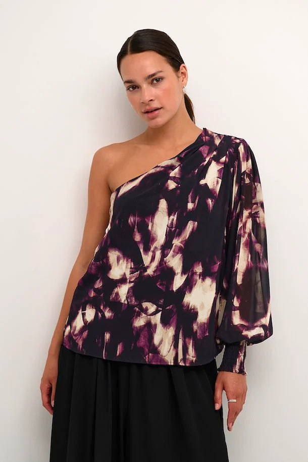 KAFFE ASKA ONE-SHOULDER BLOUSE