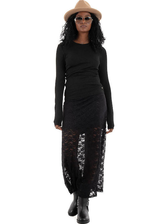 ONLY LENA L/S O-NECK GLITTER RIB TOP