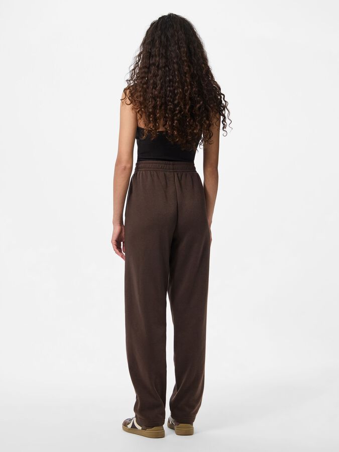 PIECES CHILLI HW STRAIGHT SWEAT PANTS - HOT FUDGE