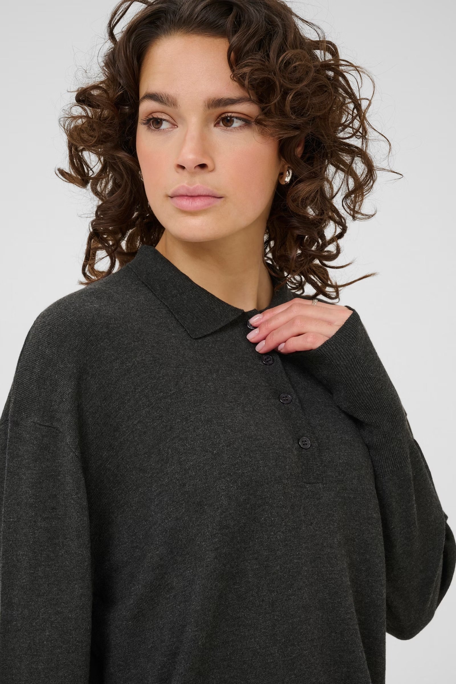 KAFFE LIZZA POLO PULLOVER