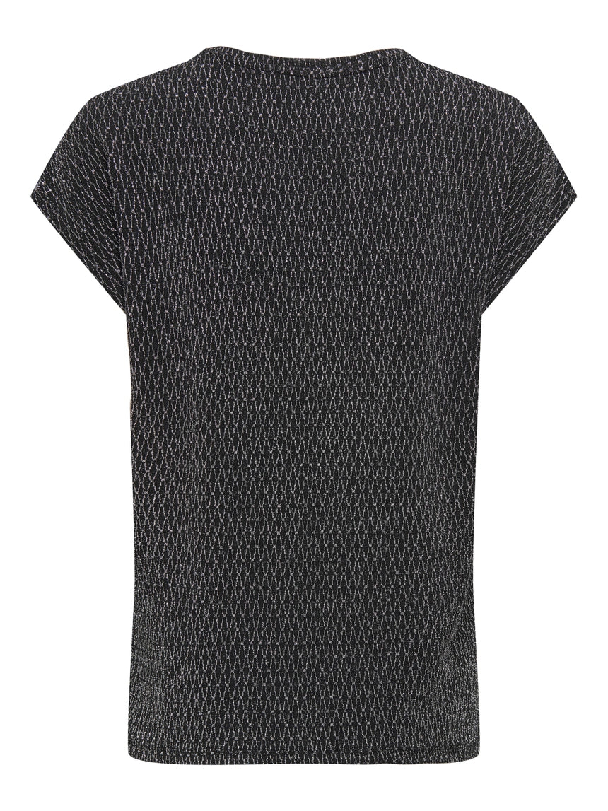 ONLY CAROL S/S V-NECK GLITTER TOP