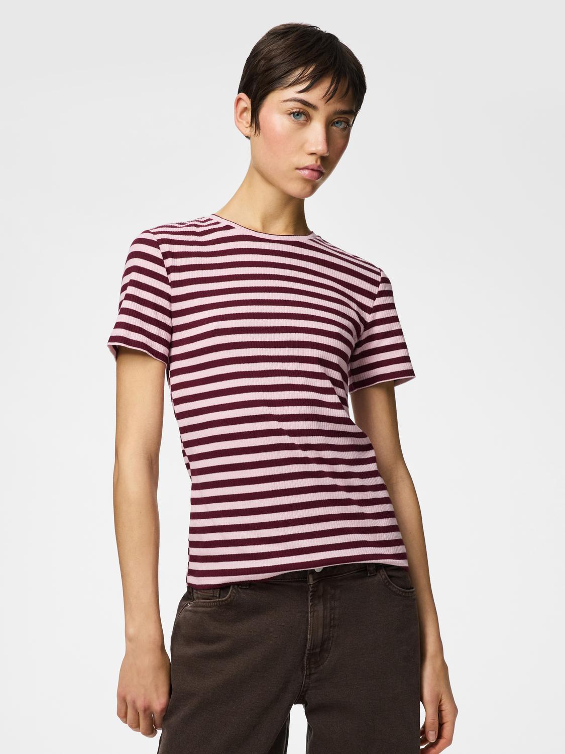 PIECES RUKA SS TOP - TAWNY PORT
