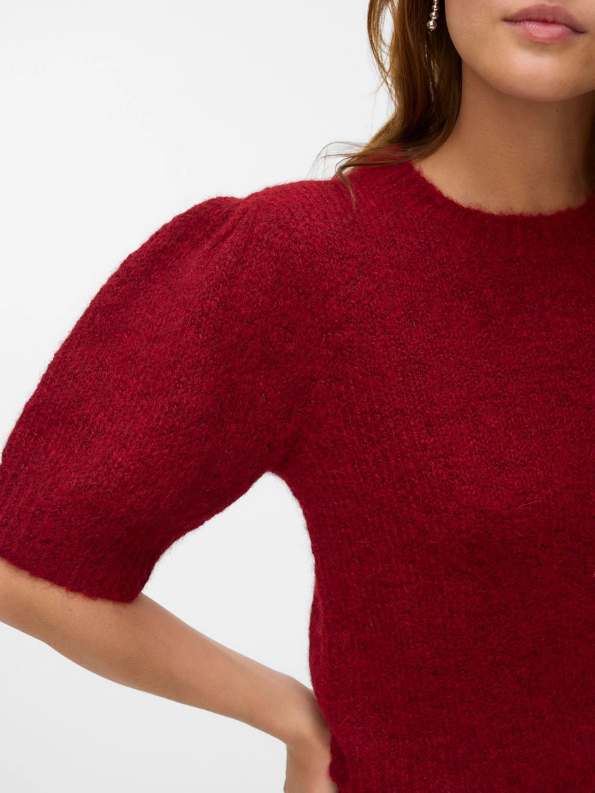 VERO MODA NOVAH SS O-NECK PUFF PULLOVER
