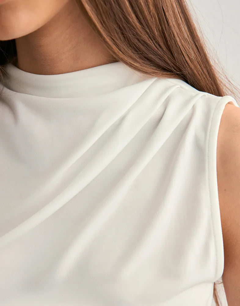 PIECES MADISON SL DRAPED TOP