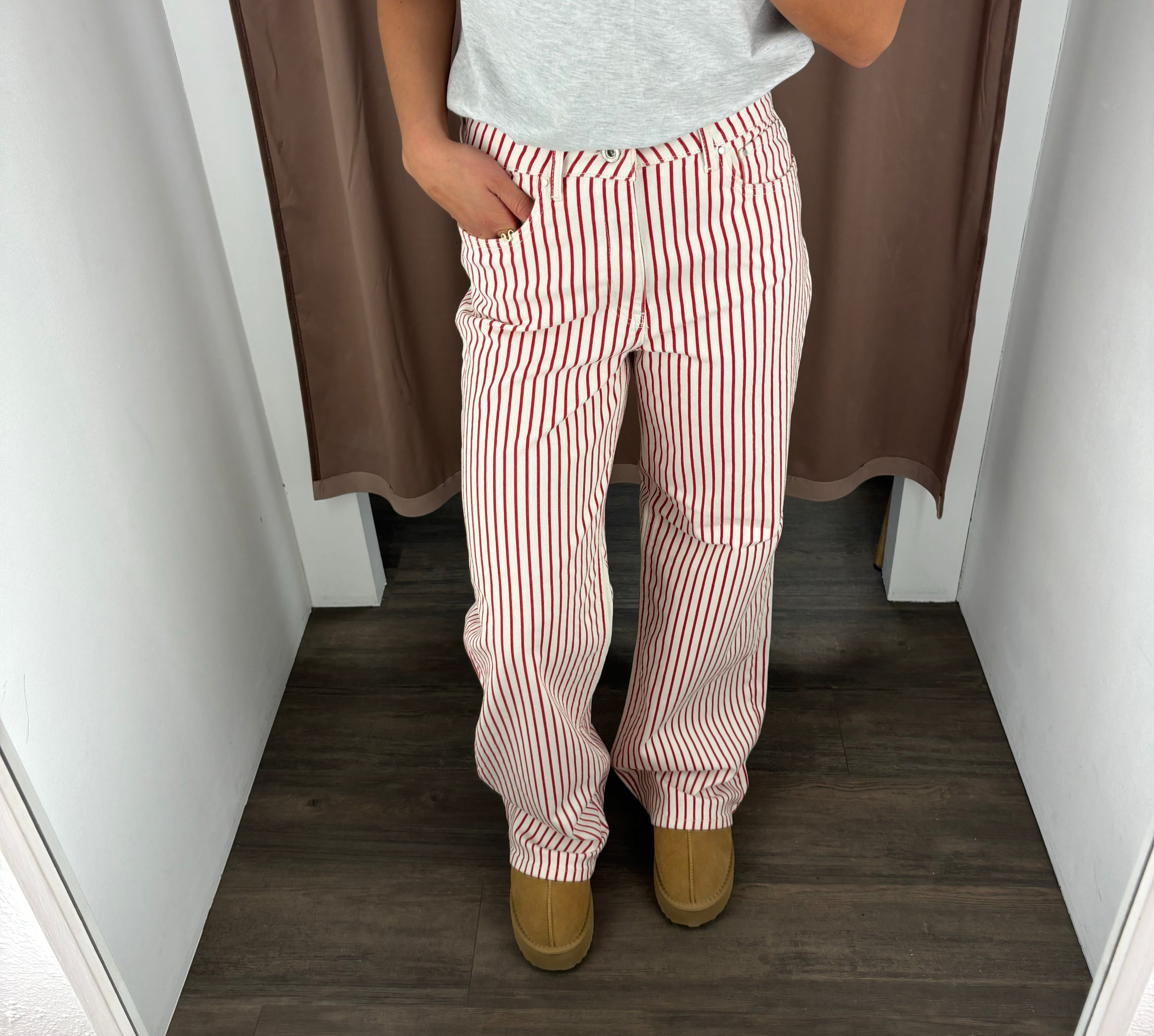 ONLY MADISON-SIK HW WIDE STRIPE PANT