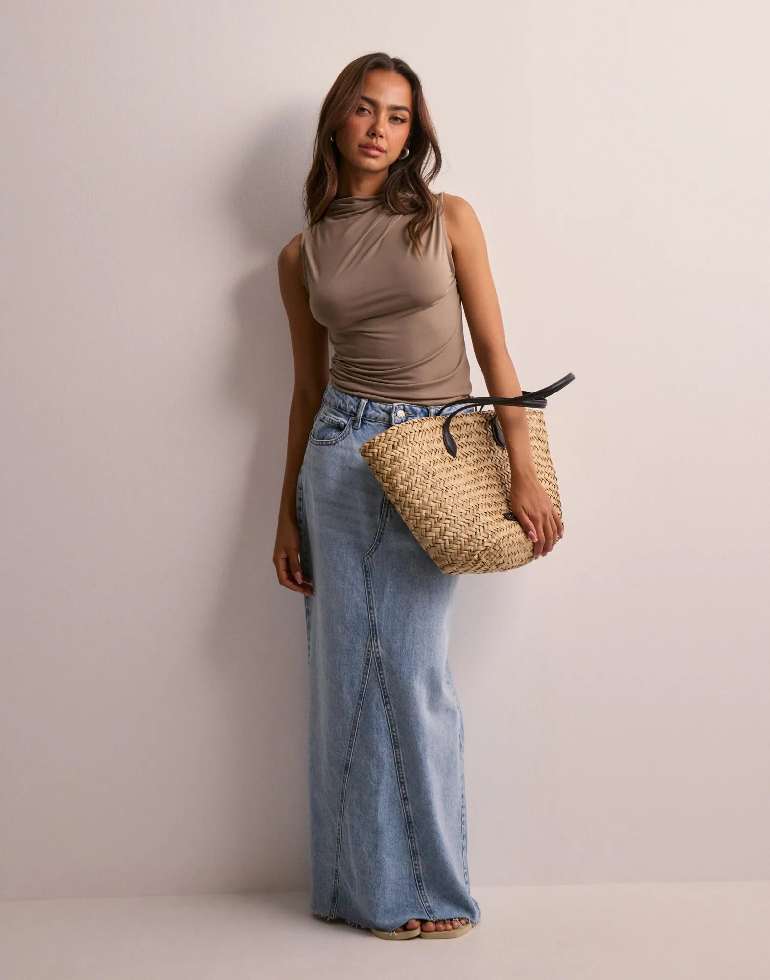 PIECES MADISON SL DRAPED TOP