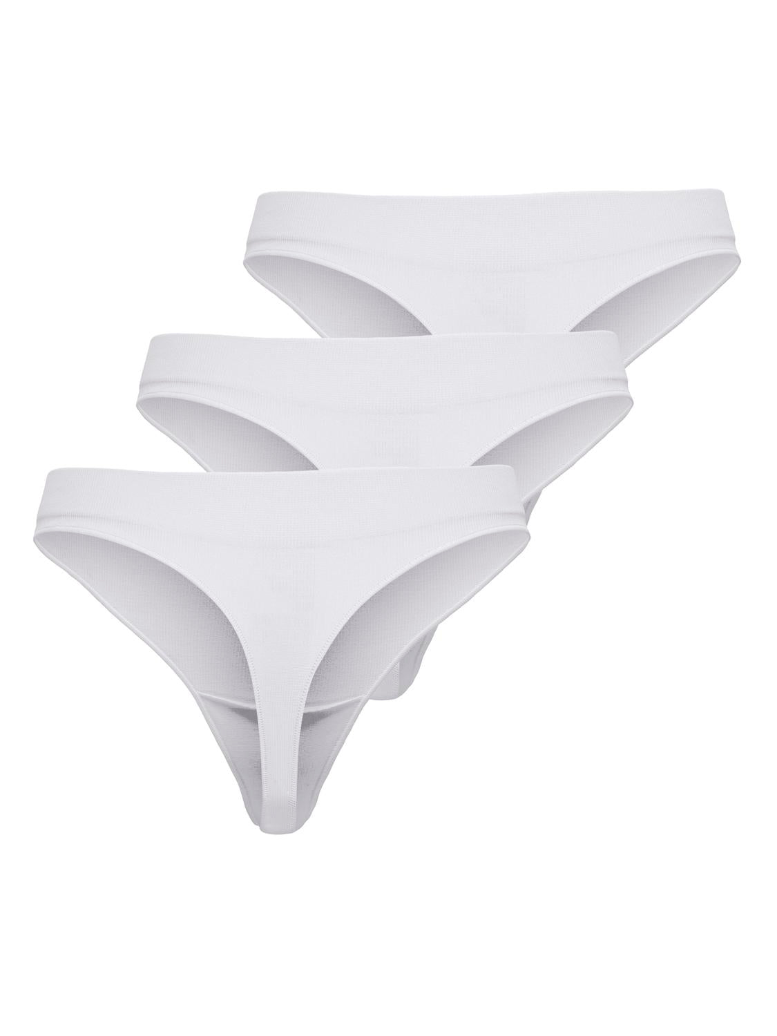 ONLY VICKY RIB S-LES THONG 3-PACK