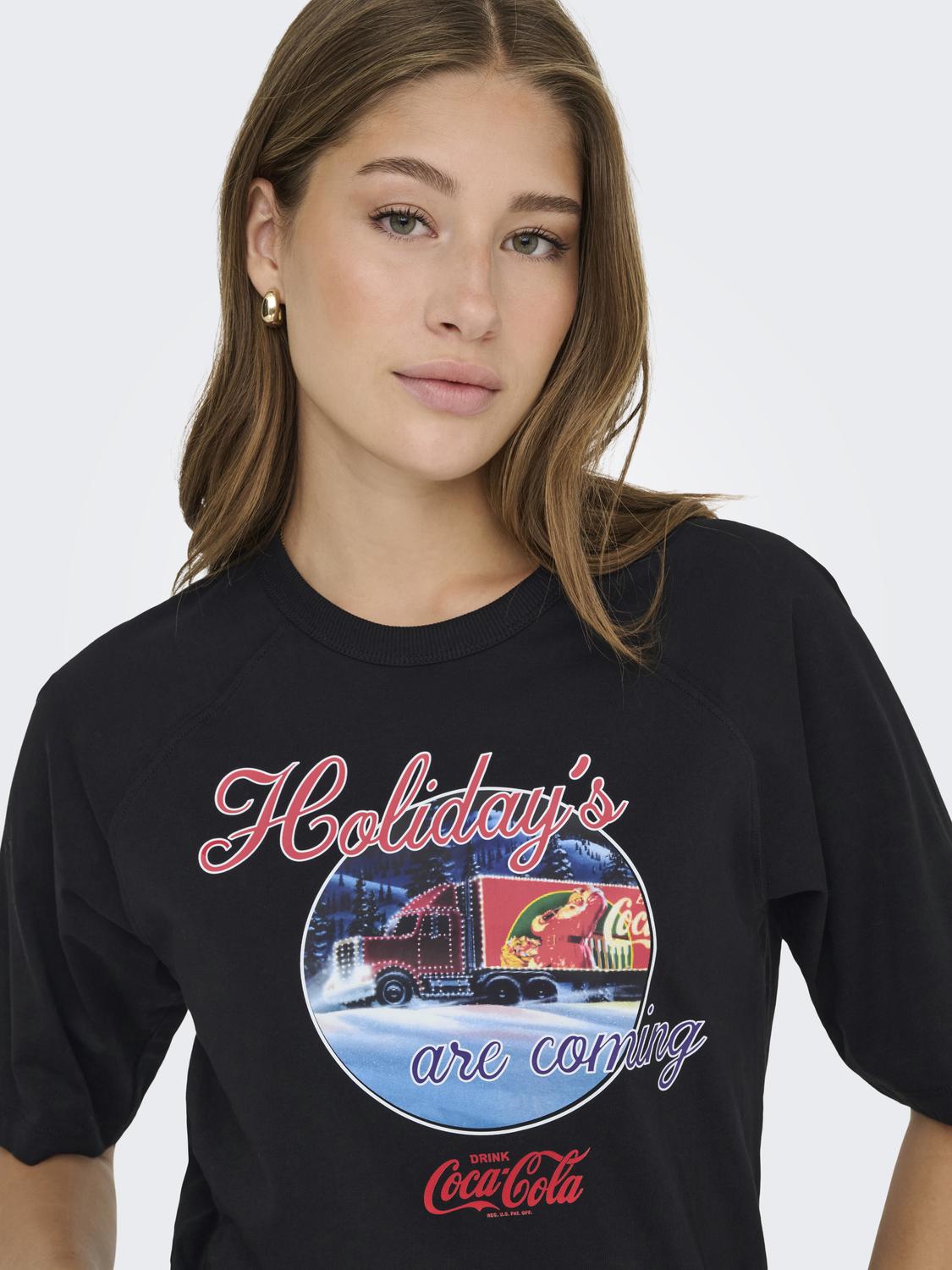 ONLY COCA COLA XMAS LIFE S/S TOP