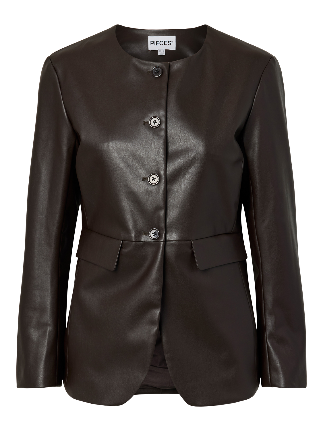 PIECES EMMA LS PU BLAZER WB