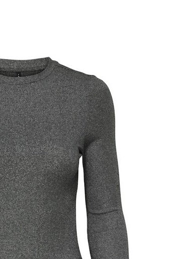 ONLY LENA L/S O-NECK GLITTER RIB TOP