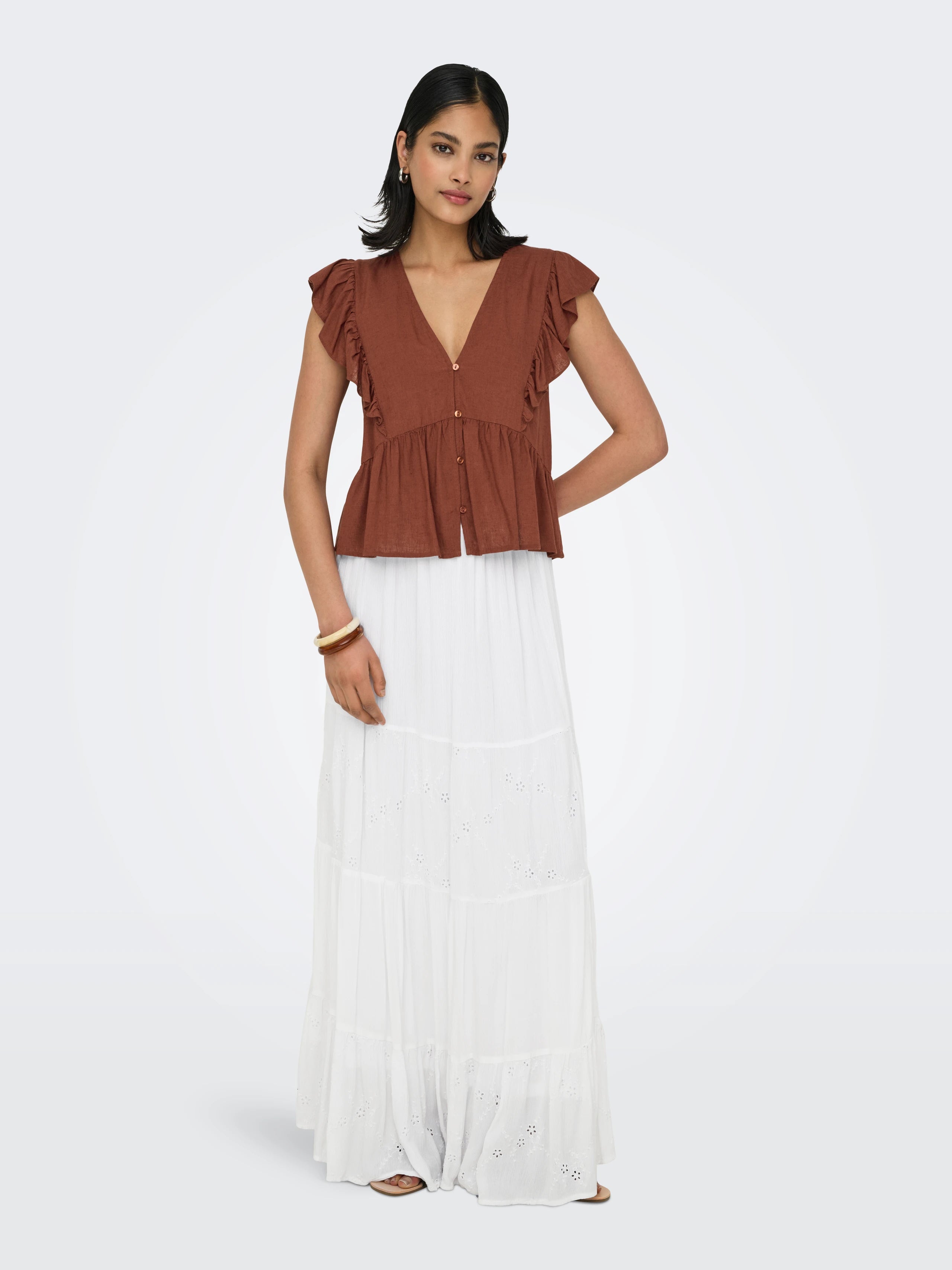 ONLY CHIARA BRODERIE LONG SKIRT