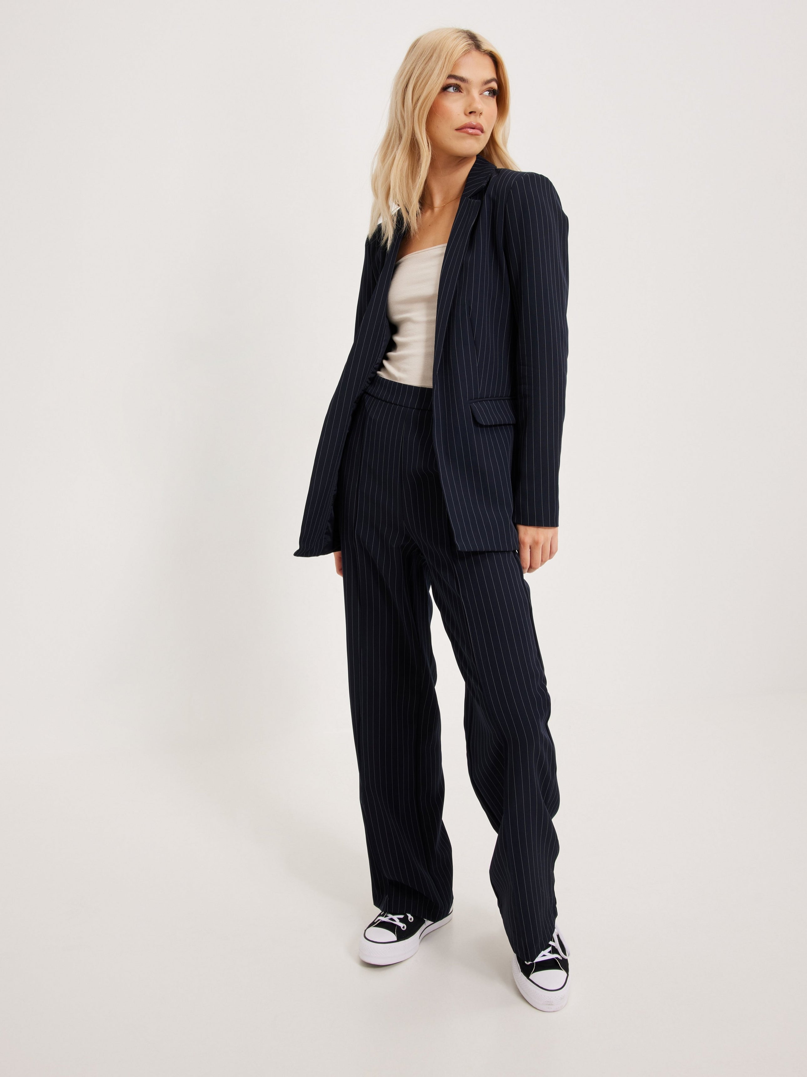 PIECES BOZZY LS LOOSE STRIPED BLAZER