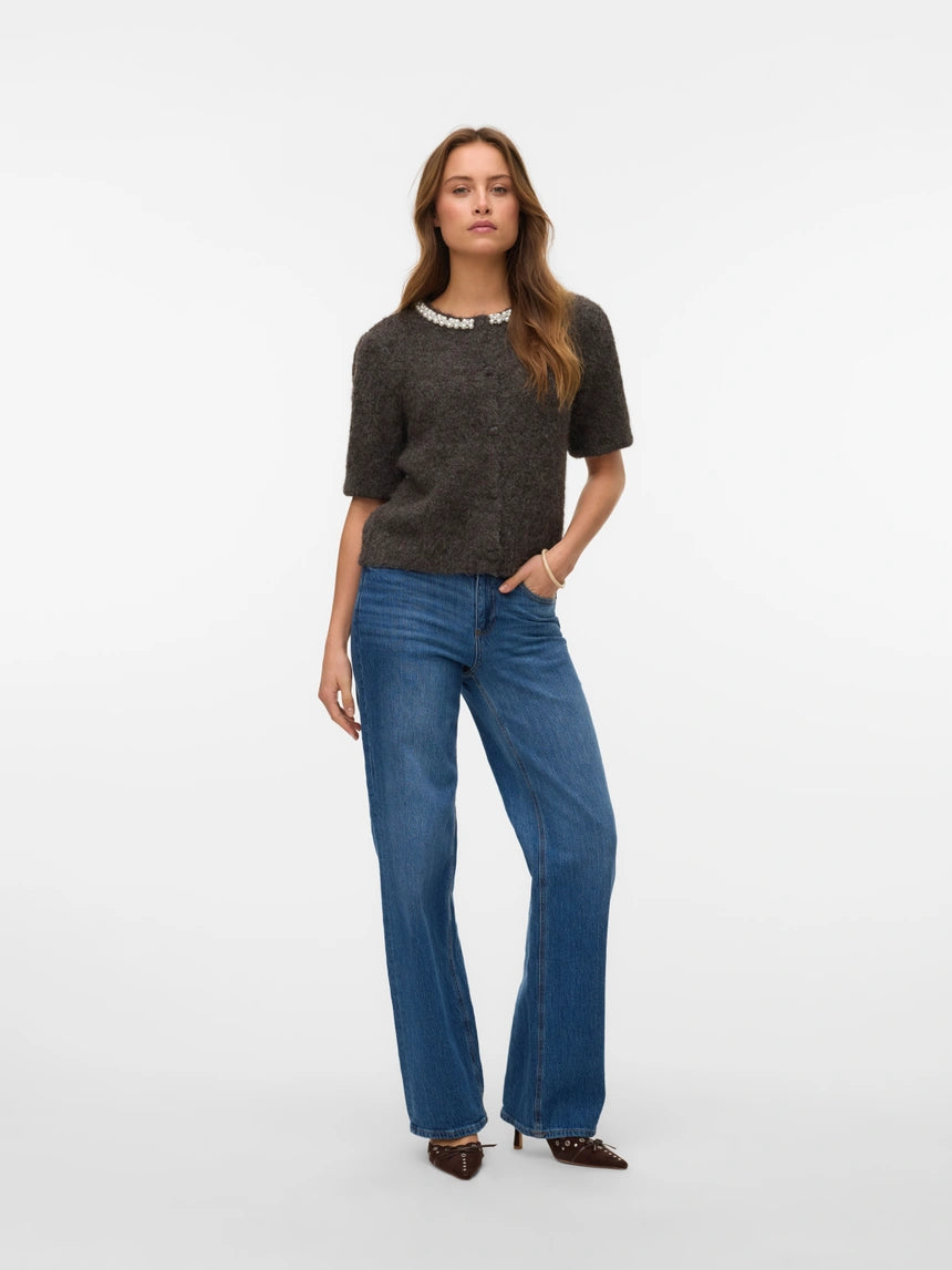 VERO MODA OCEAN 2/4 O-NECK JEWELLERY CARDIGAN