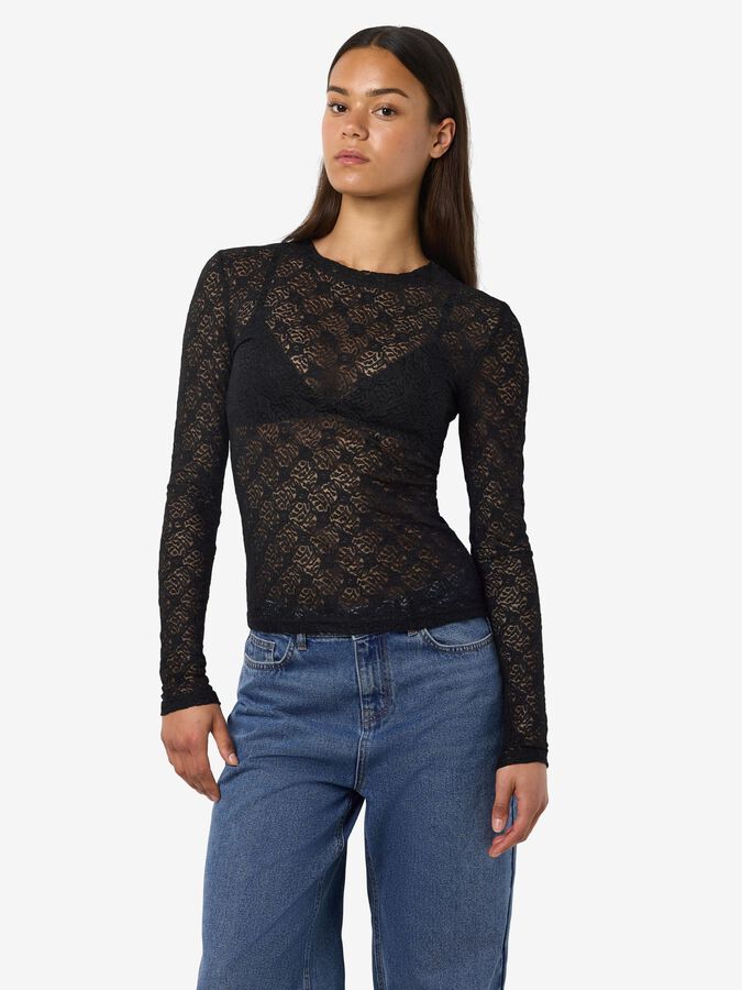 NOISY MAY JUDITH L/S LACE TOP