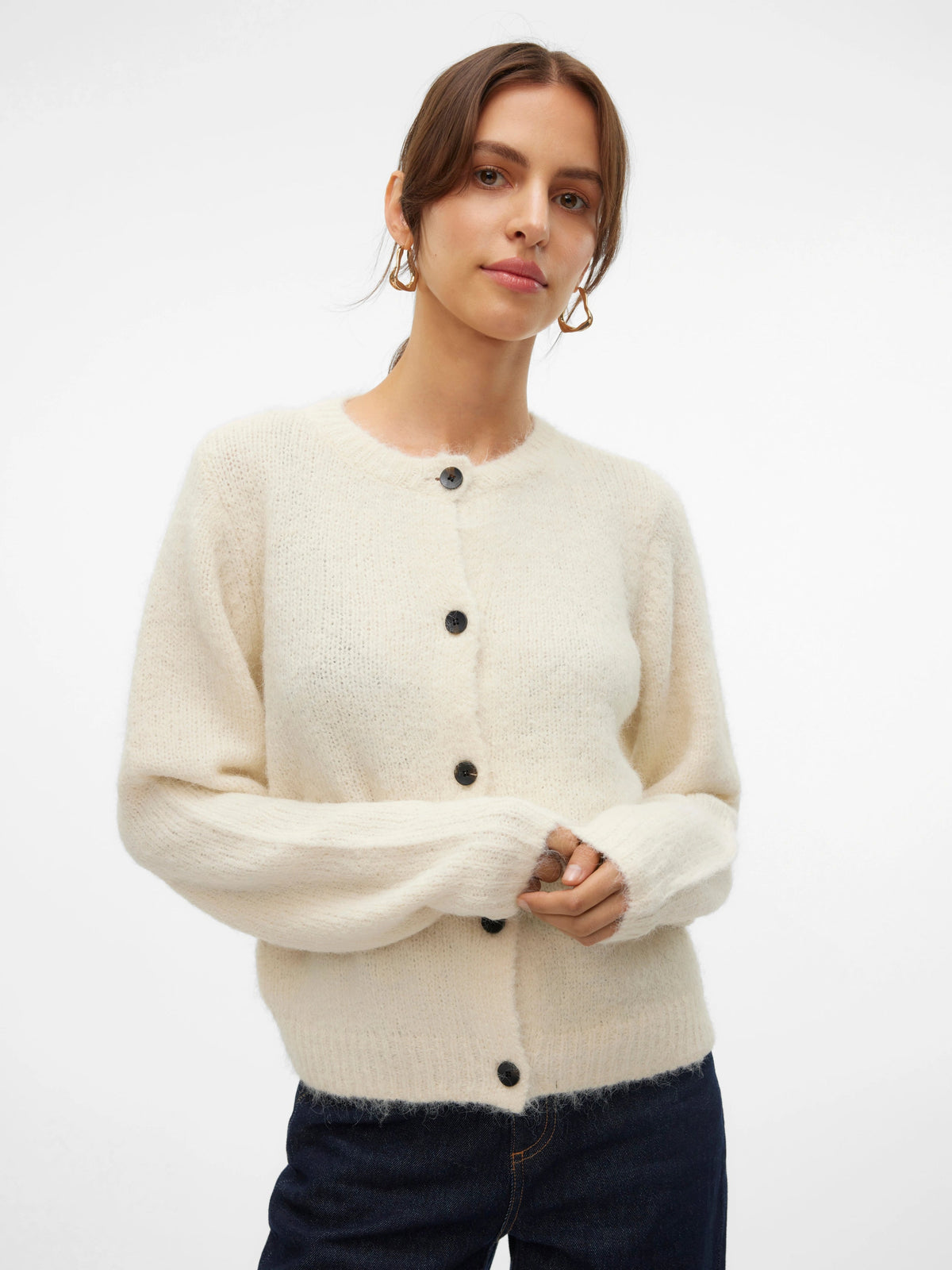 VERO MODA NOVAH LS O-NECK BUTTON CARDI GA NOOS