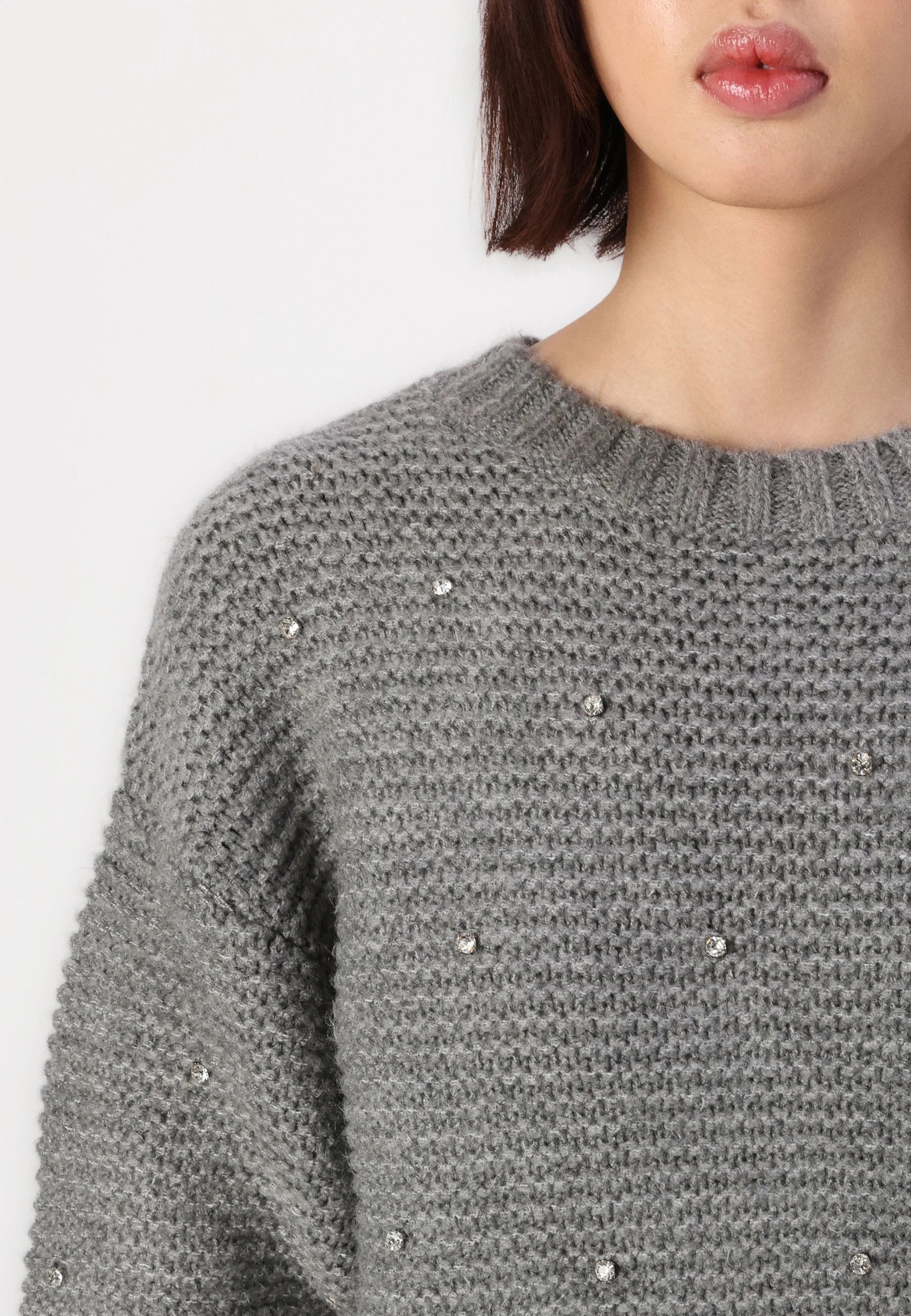 NOISY MAY SANNE L/S O-NECK DIAMANTÉ KNIT