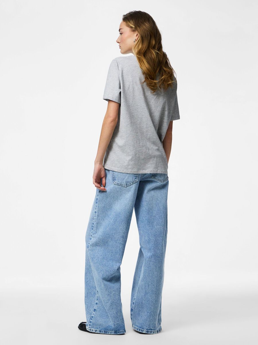 PIECES SELMA LW WIDE JEANS - LIGHT BLUE DENIM