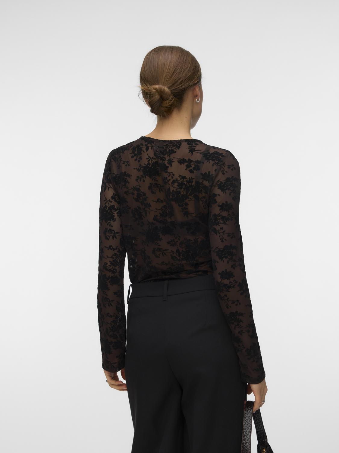 VERO MODA FLORA LS O-NECK TOP JRS