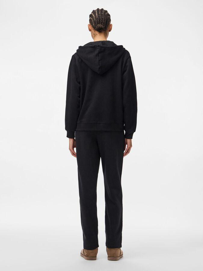 PIECES CHILLI HW STRAIGHT SWEAT PANTS - BLACK