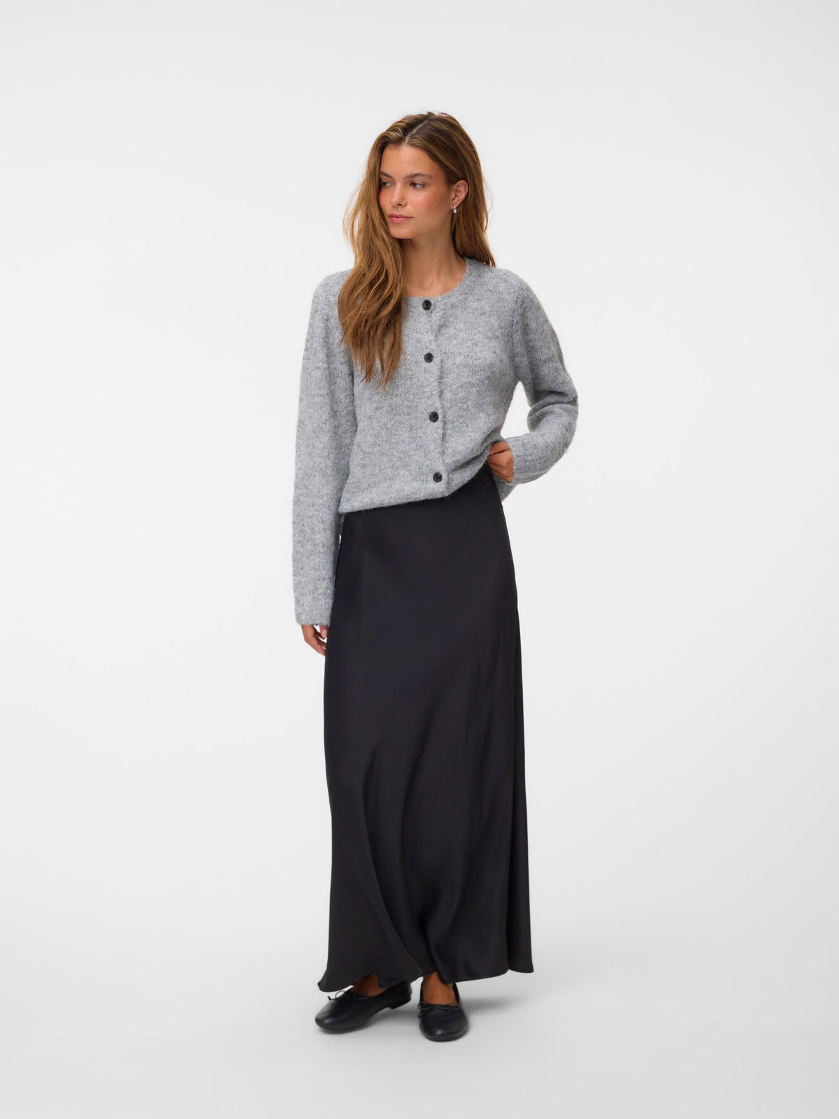 VERO MODA NOVAH LS O-NECK BUTTON CARDI GA NOOS