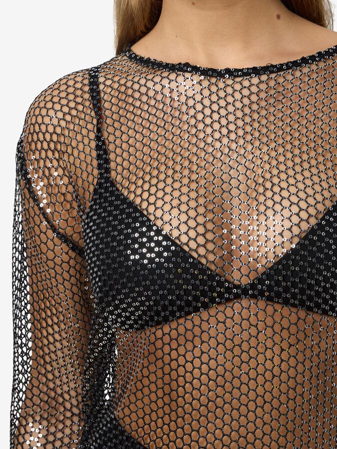 NOISY MAY HALO L/S HIGH SLIT MAXI DRESS