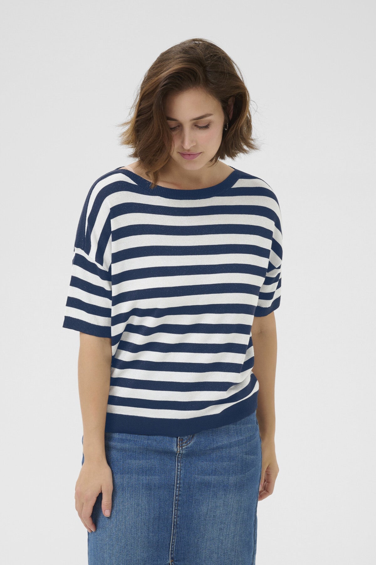 KAFFE REGINA STRIPED PULLOVER