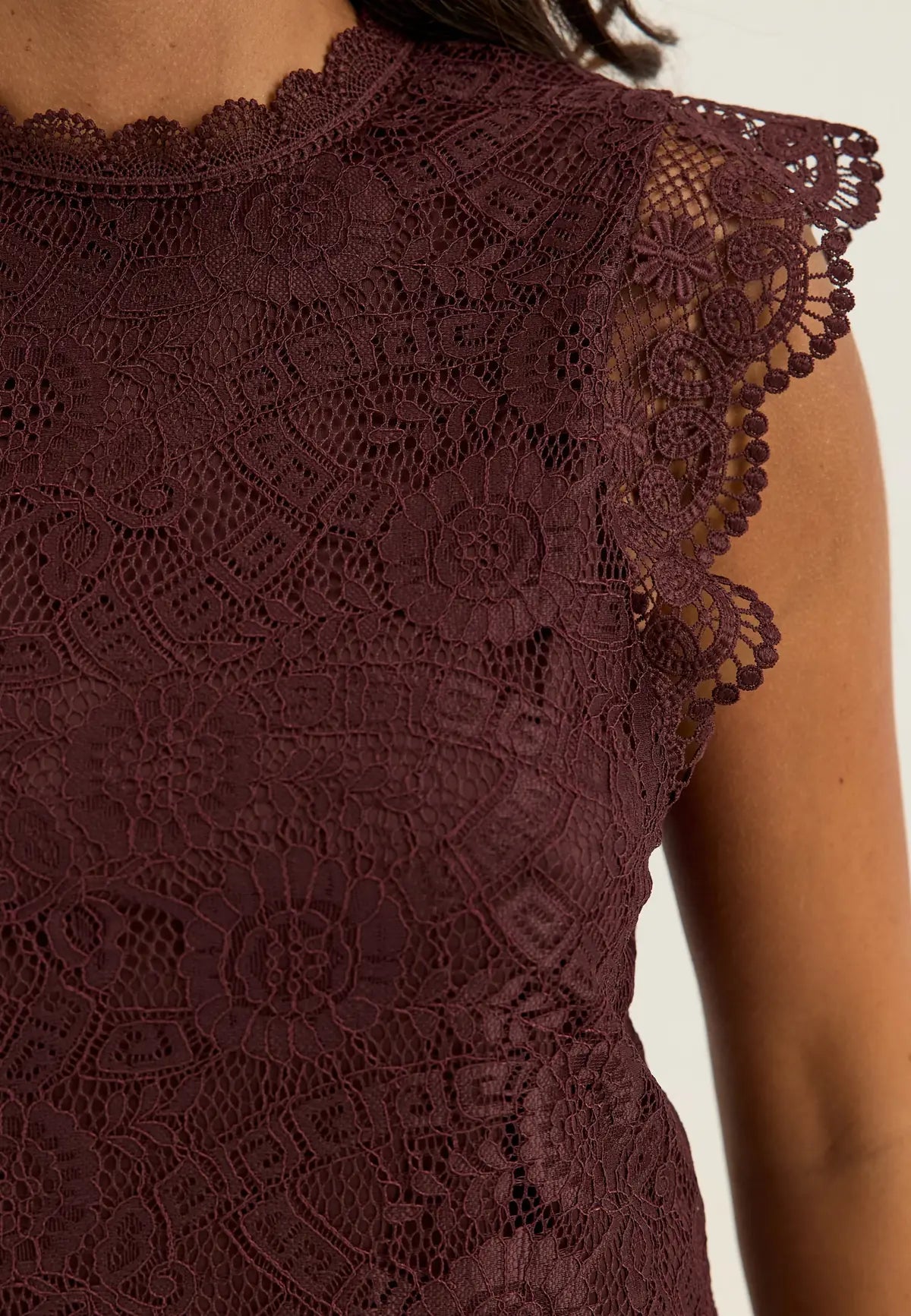 PIECES OLLINE SL LACE TOP