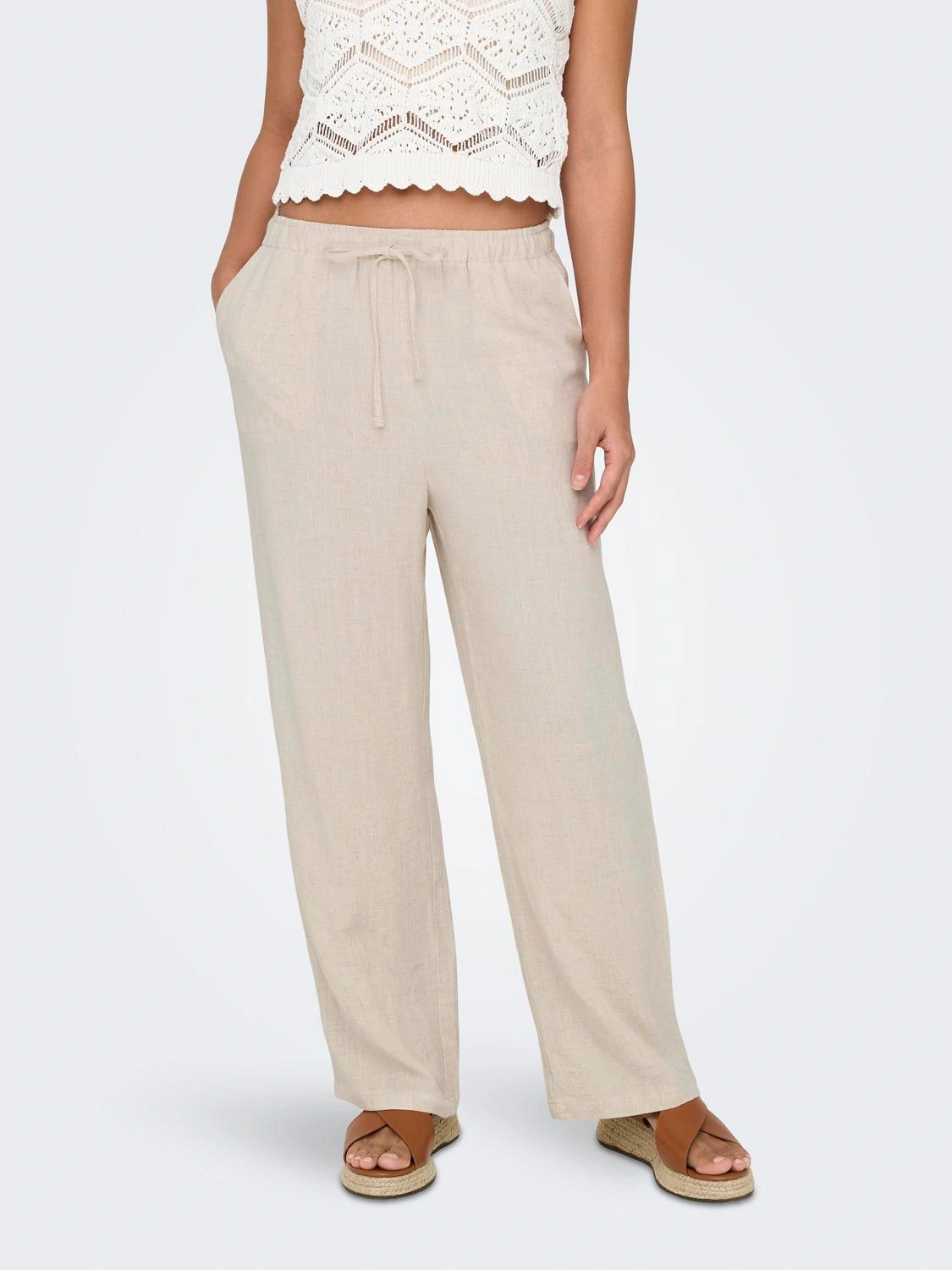 ONLY SIESTA MW PULL-UP LINEN PANT
