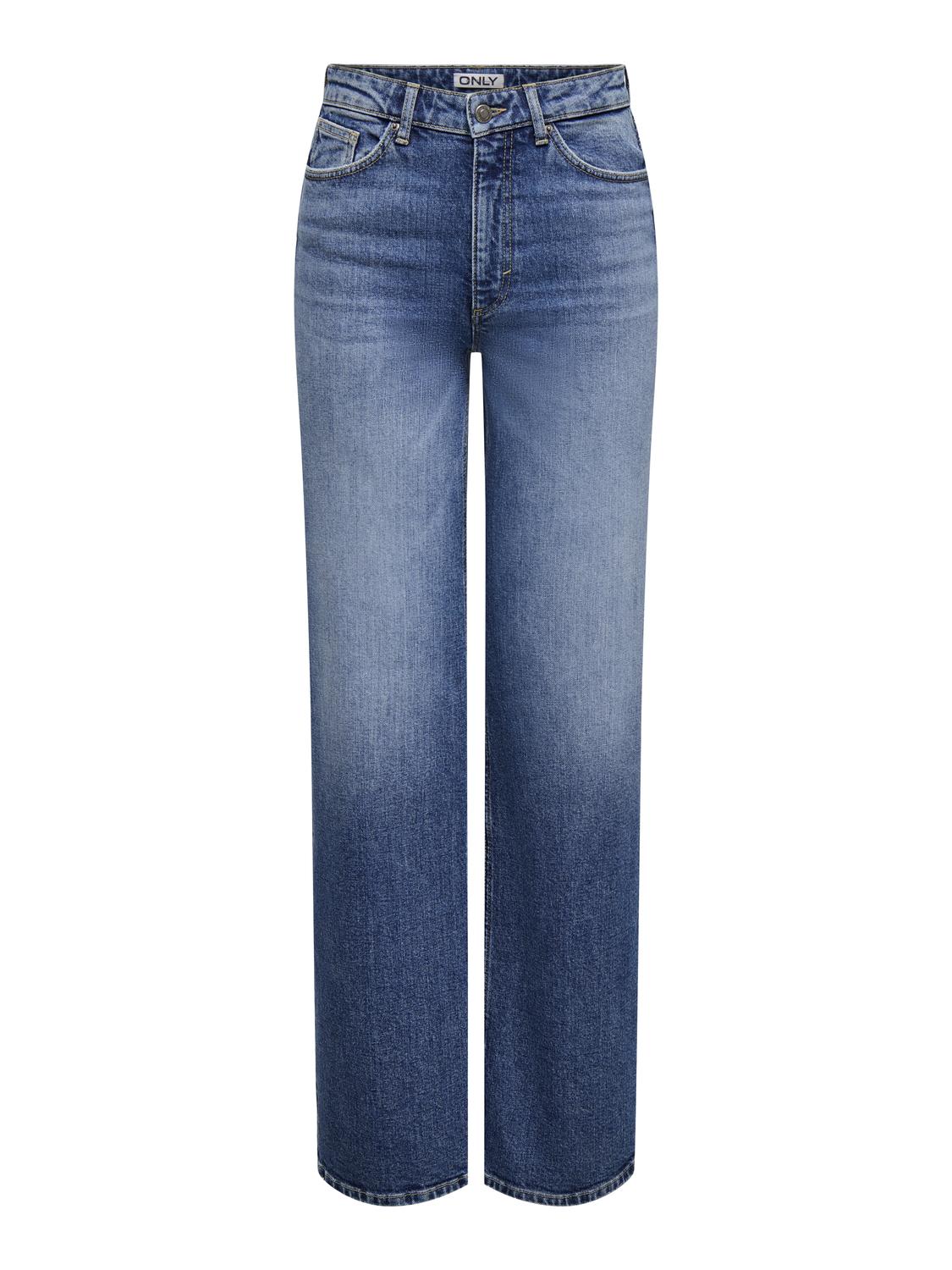 ONLY JUICY HW WIDE LEG DNM - DARK BLUE DENIM