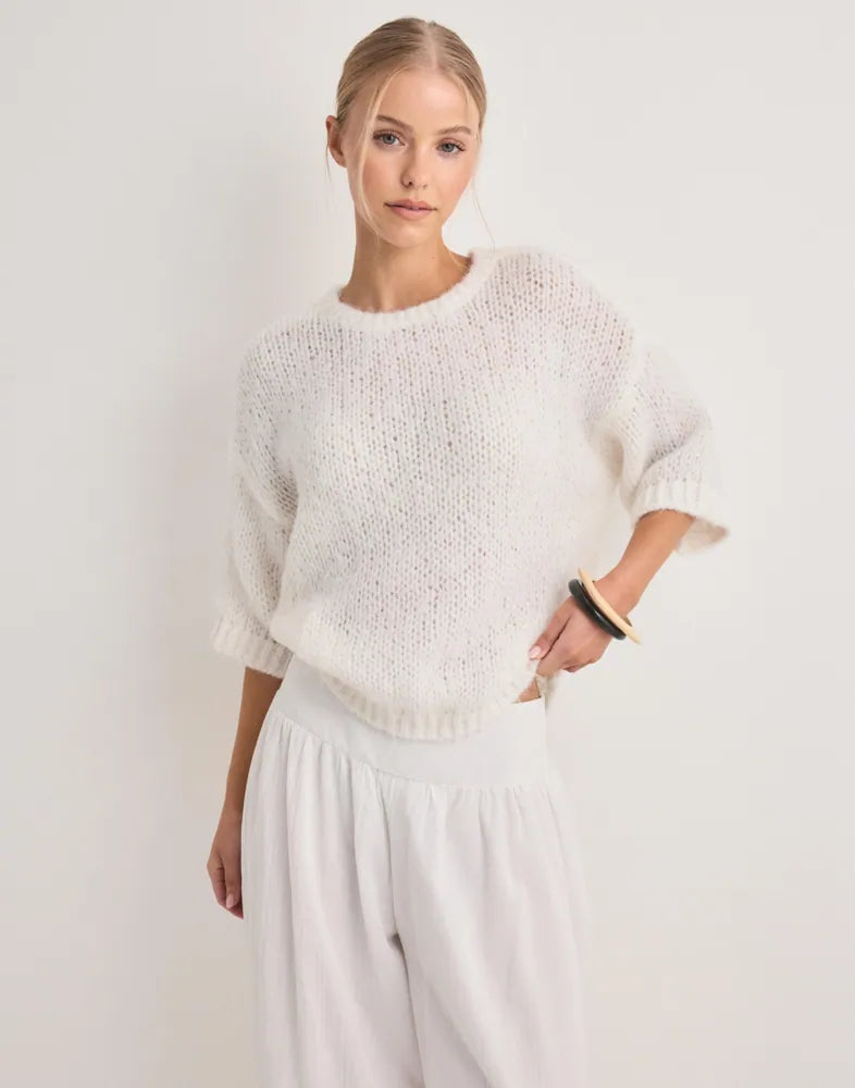 ONLY NORDIC SS LOOSE O-NECK KNT