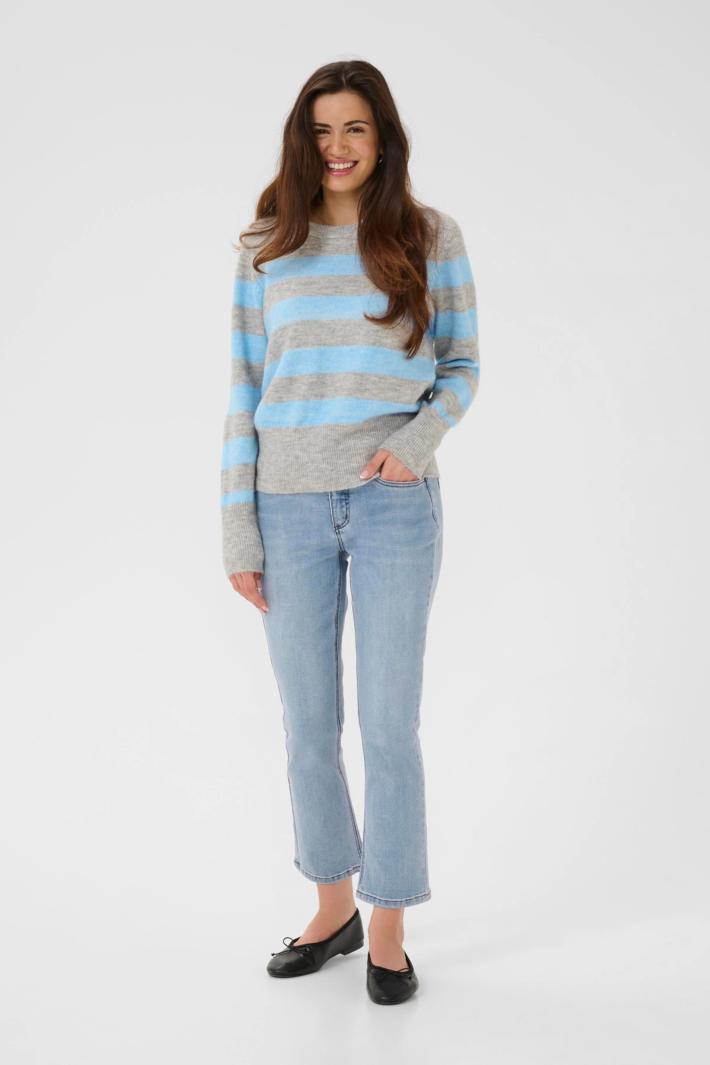 KAFFE NIEL STRIPED PULLOVER